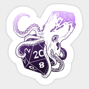 Fathomless D20: dnd 5e warlock dice Purple Sticker